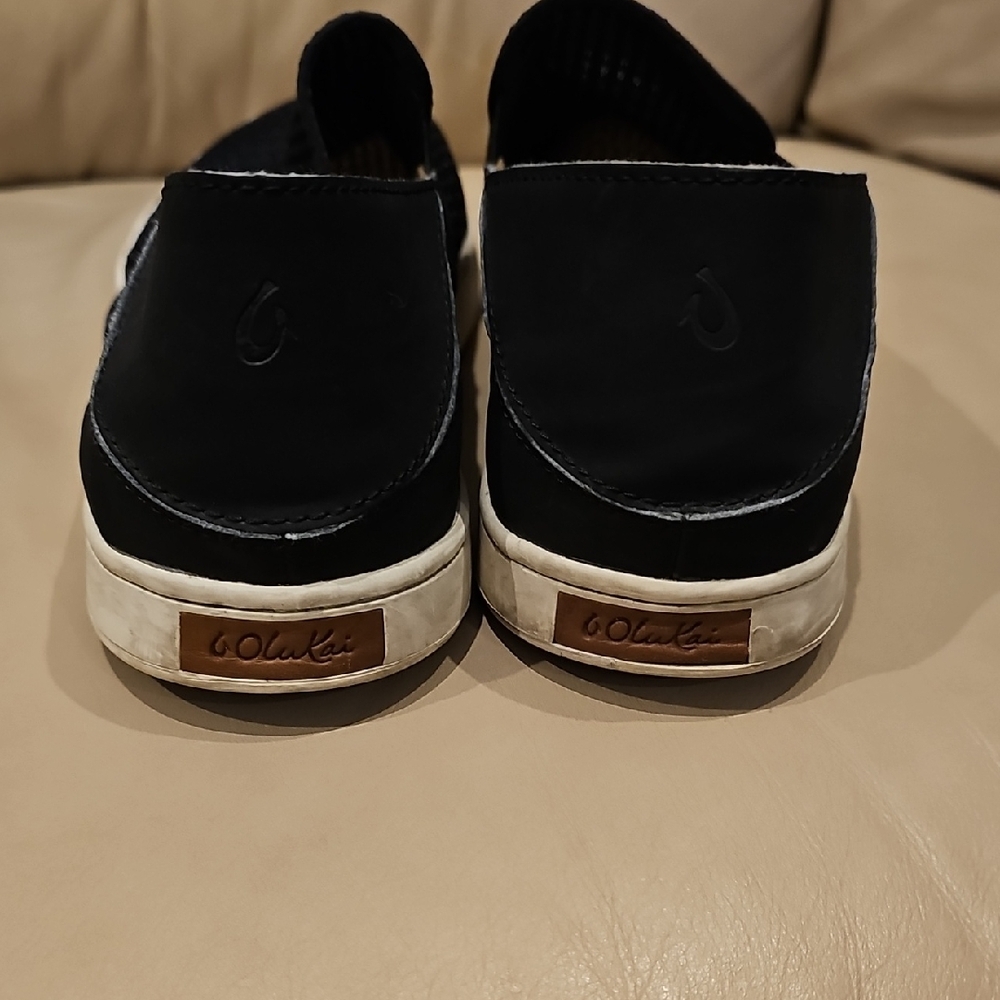 OluKai Black Slip-On Loafers - Picture 2 of 5